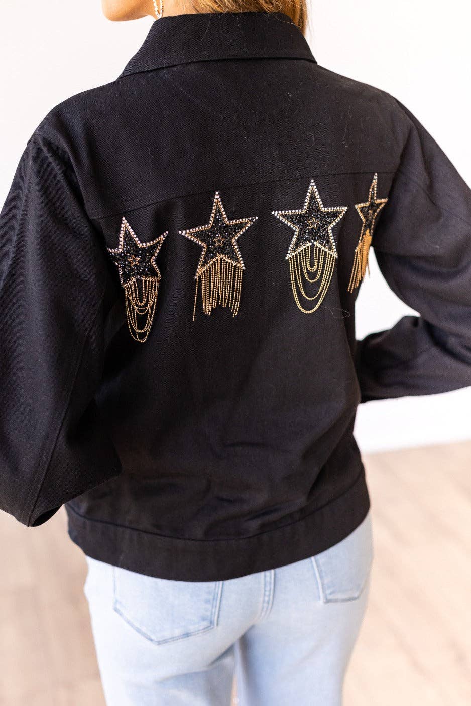 Cosmic Cowgirl Black Denim Jacket