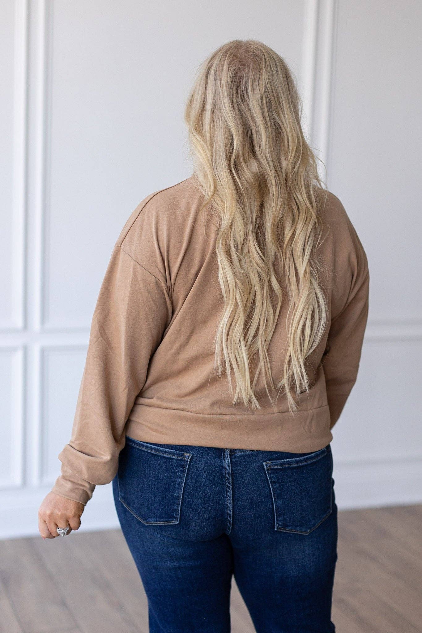"Christmas With My Herd" Tan Cropped Sweatshirt