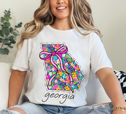 Georgia Floral State Crewneck Tee