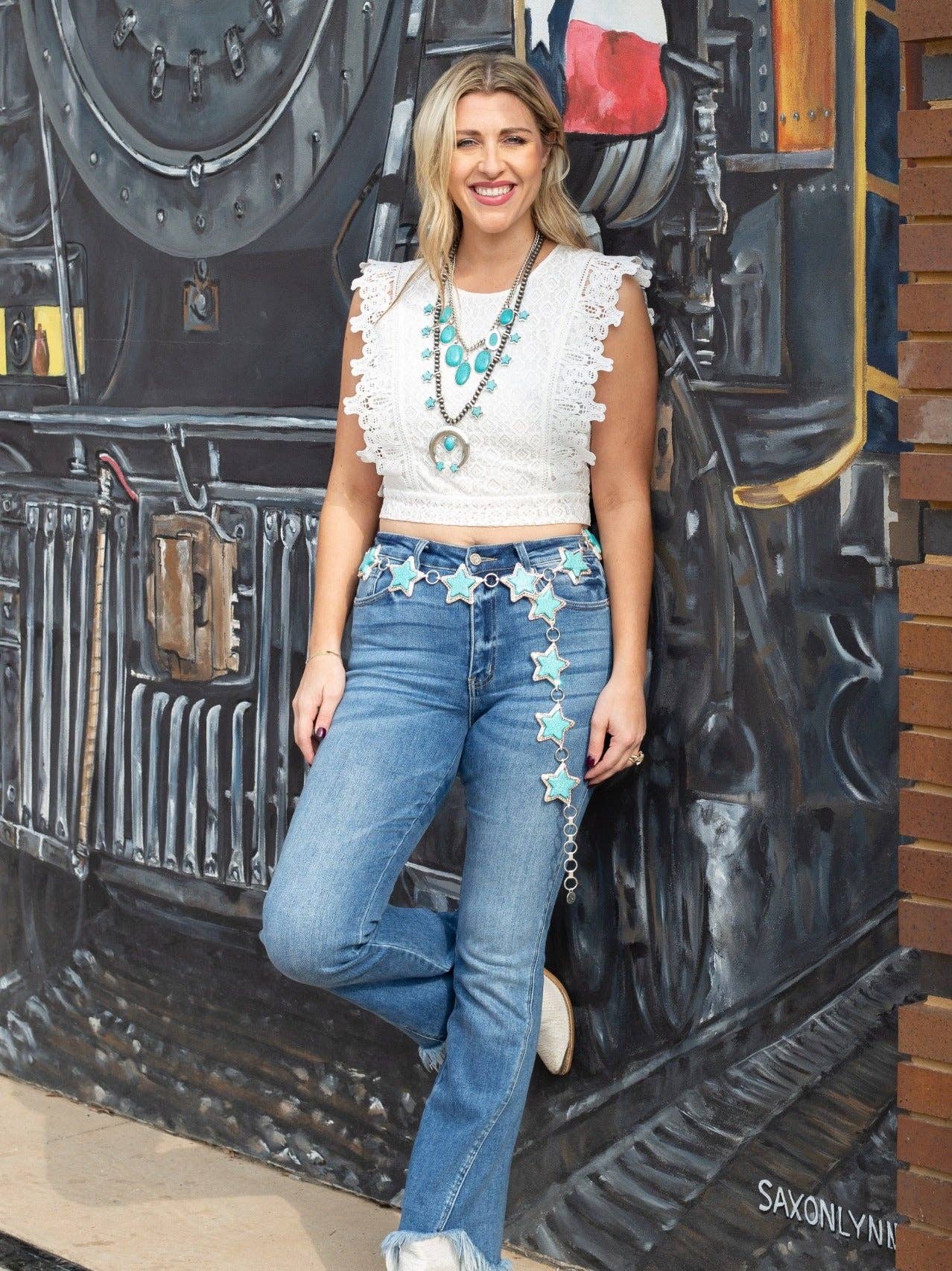 Crochet Lace Crop With Tie Back - White