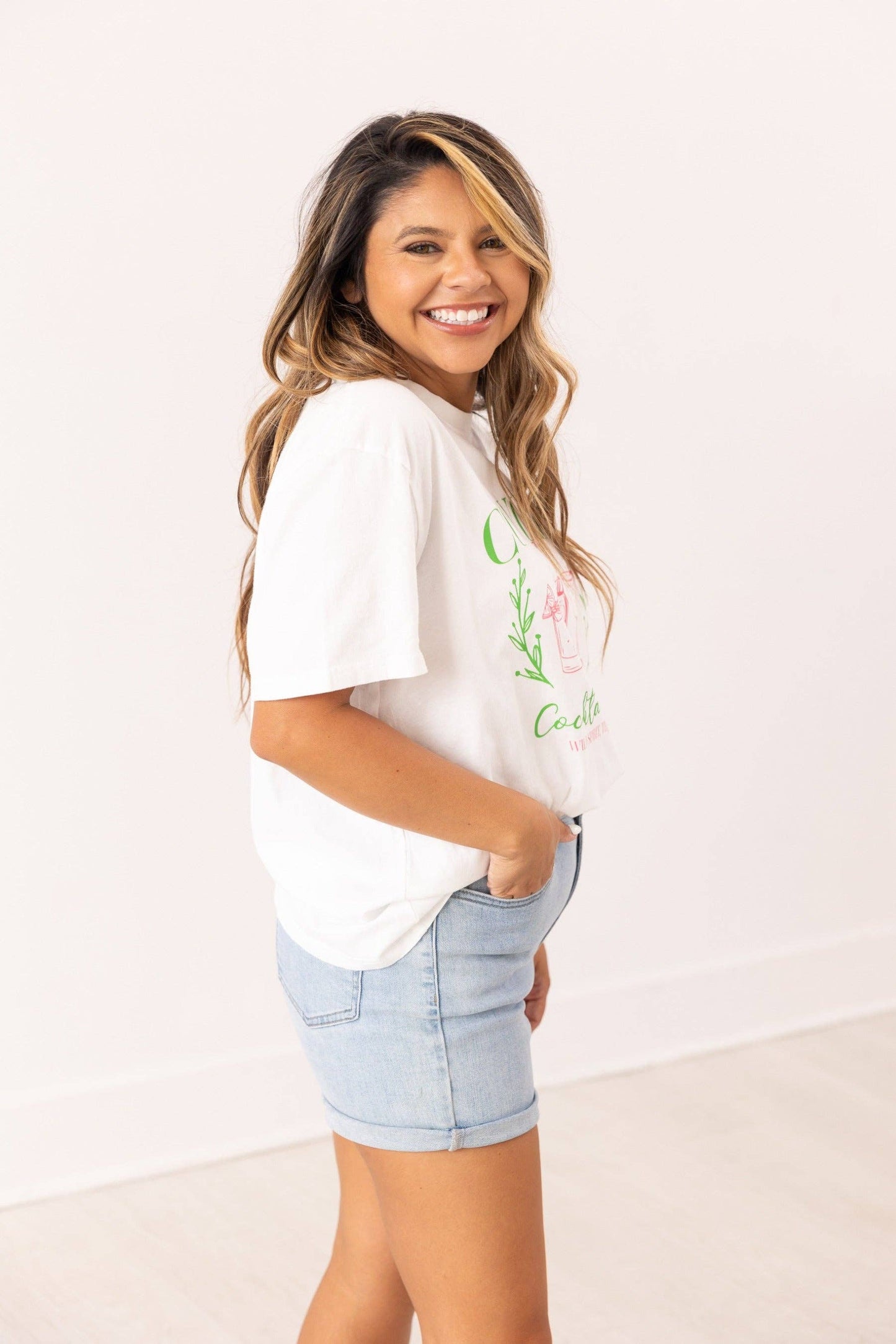 Cowgirl Cocktail on White T-Shirt - Grace+Emma