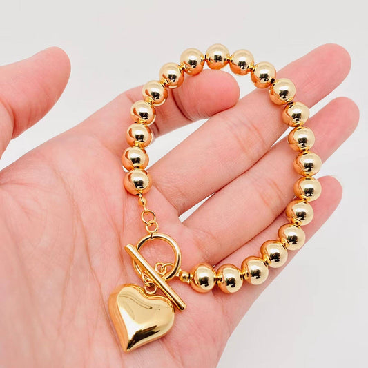 Heart Charm Chain Bracelet