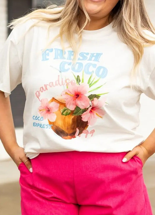 Fresh Coco on White T-Shirt