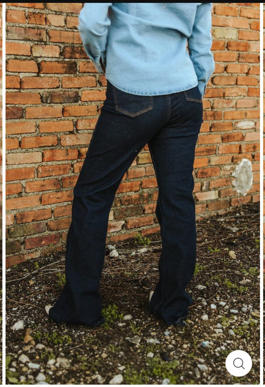 Lucky & Blessed Dark Wash Mid Rise Trouser Jeans Plus Size