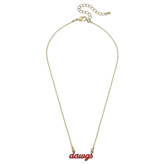 Georgia Bulldogs Enamel Script Necklace