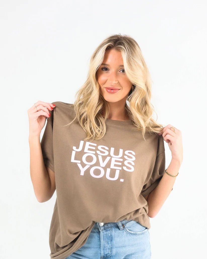 "Jesus Loves You" Earth Tone T-Shirt
