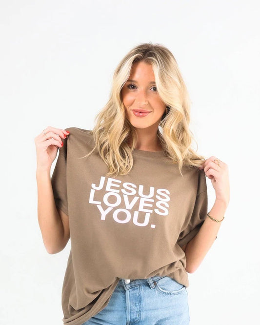 "Jesus Loves You" Earth Tone T-Shirt