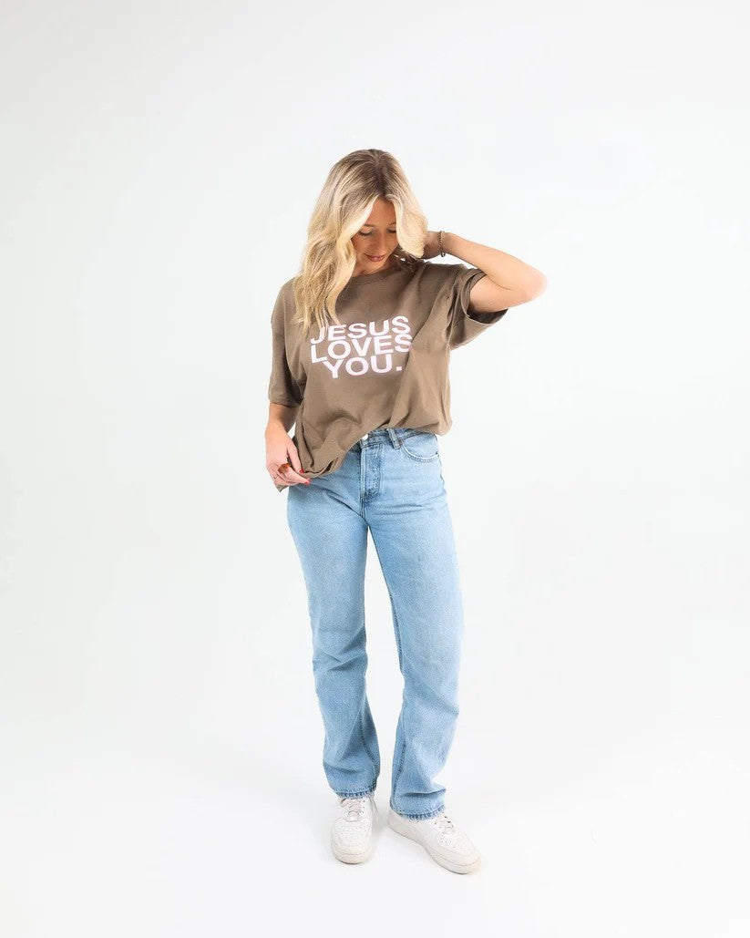 "Jesus Loves You" Earth Tone T-Shirt