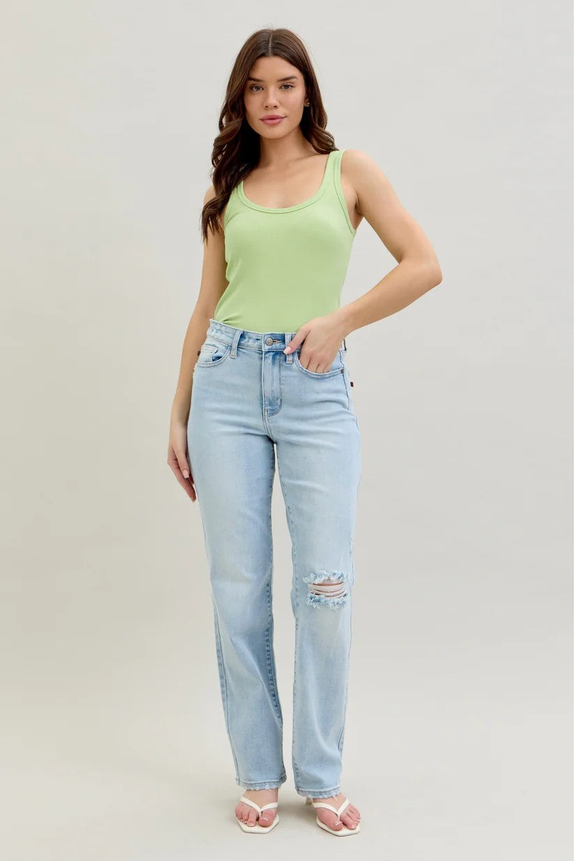 COMING SOON: Judy Blue Back Pocket Cutout 90's Straight Leg Jeans (Regular)