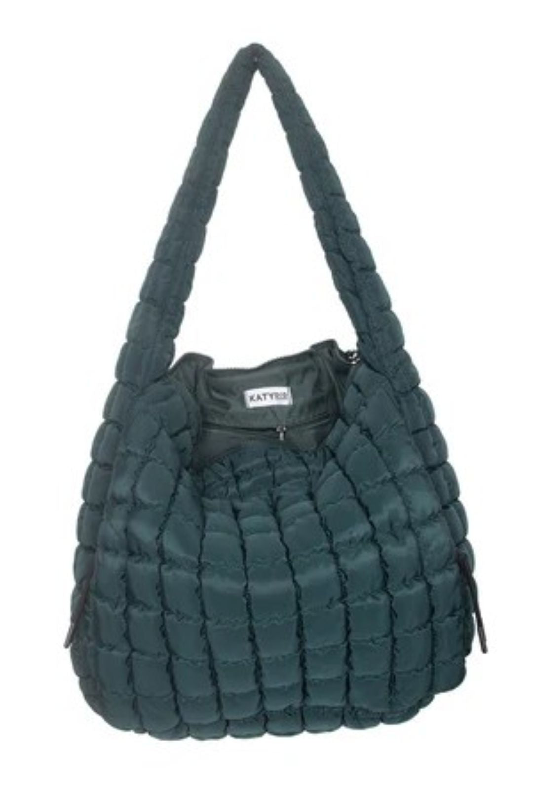 Katydid Oversized Quilted Hobo Tote Bag: Forest Green
