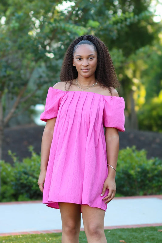 COMING SOON: Puff Sleeve Pleated Dress