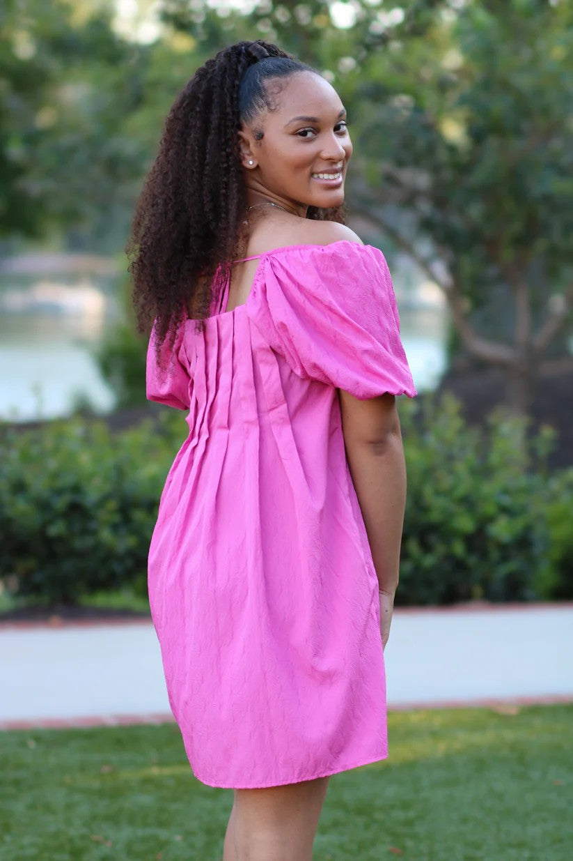 COMING SOON: Puff Sleeve Pleated Dress