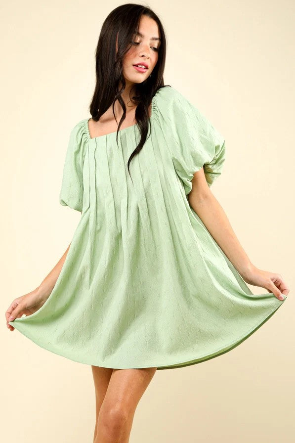 COMING SOON: Puff Sleeve Pleated Dress