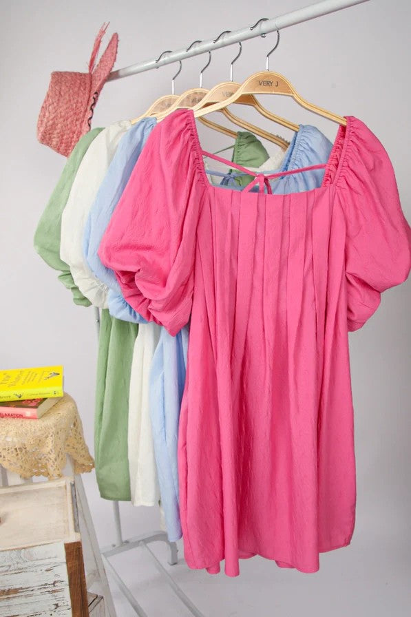 COMING SOON: Puff Sleeve Pleated Dress