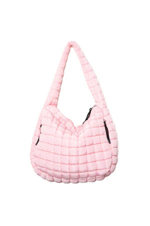 Katydid Puffer Tote Bag:  Light Pink