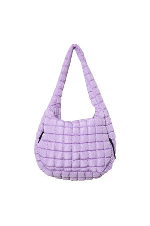 Katydid Puffer Tote Bag:  Light Purple