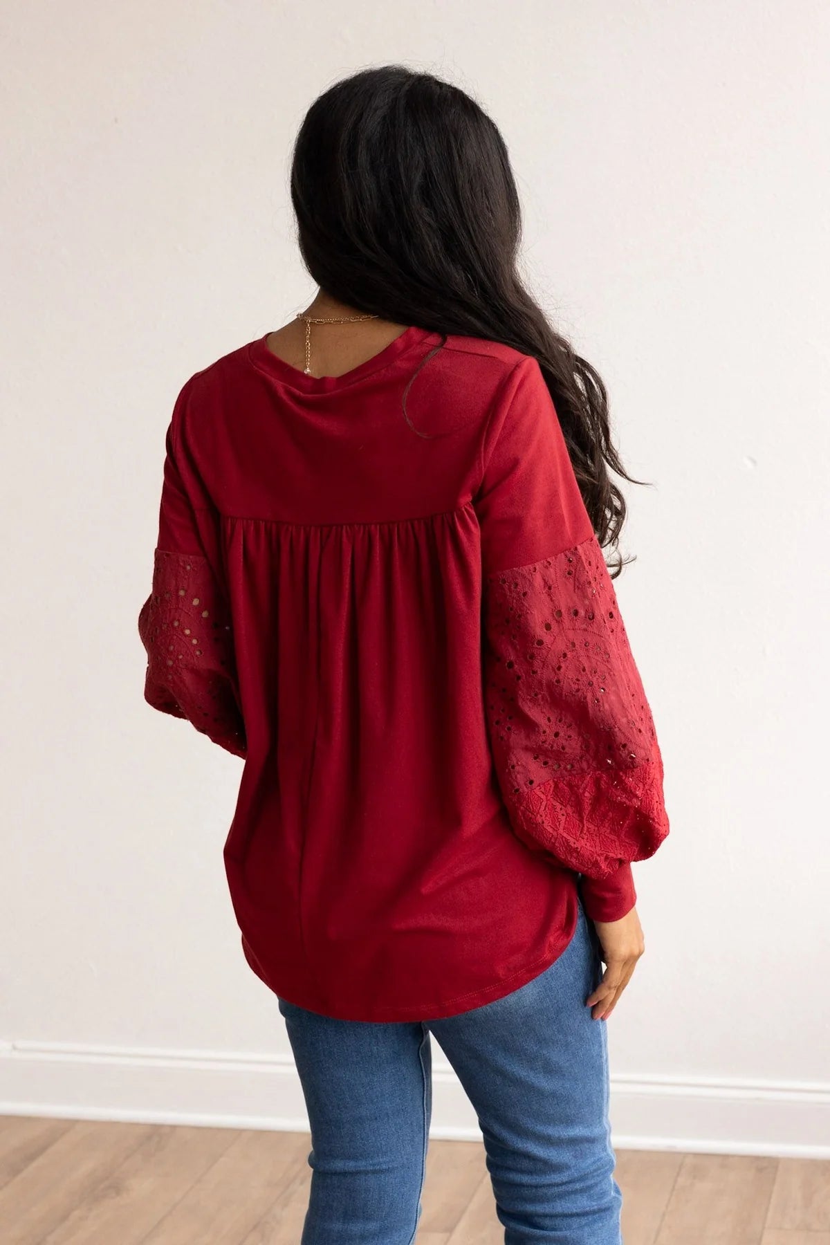 Rare Beauty Long Sleeve Top - Maroon