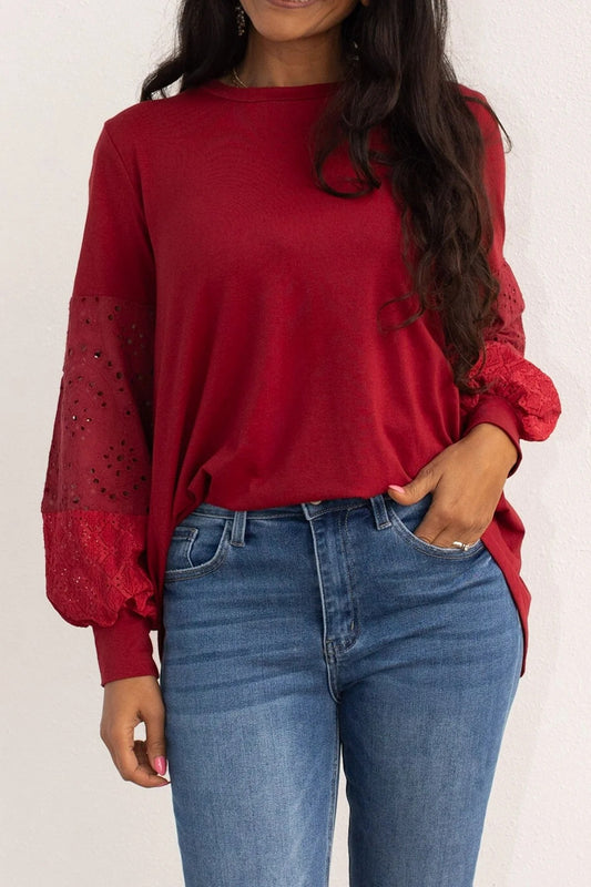 Rare Beauty Long Sleeve Top - Maroon