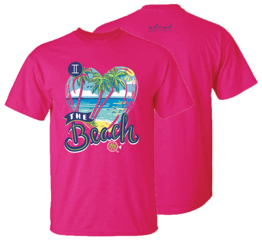 II the Beach Heart Summer Short Sleeve Graphic T-Shirt